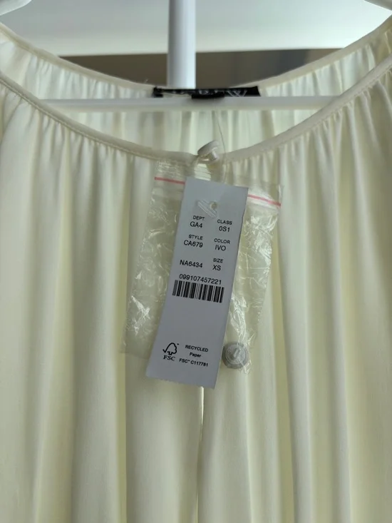 Jcrew Elena dressElegant Cream Maxi Dress with Smocked Waist - Picture 4 of 5